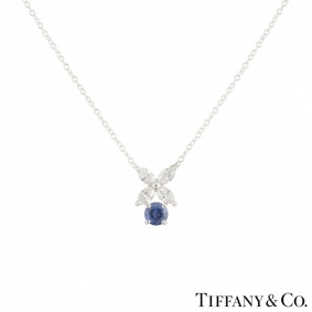 Tiffany & Co. Platinum Diamond and Sapphire Victoria Necklace